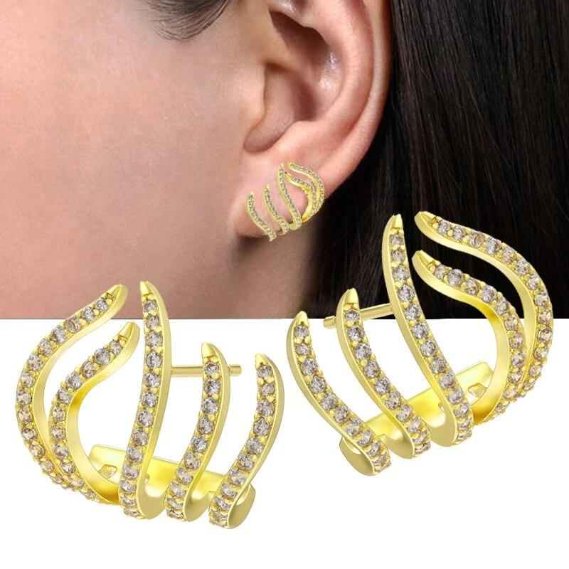 Νέα Πολυτελή Σκουλαρίκια Καρφωτά Ακανόνιστου Αστεριού με Μαργαριτάρια και Κρύσταλλα, Εξαιρετικά Σκουλαρίκια με Ζιργκόν σε Δέσιμο με Νύχια για Γυναίκες, Κοσμήματα Μόδας, Αξεσουάρ για Πάρτι