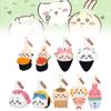 Soft Plush Bear Sushi Keychain Set Lovable Japanese Anime Characters For Gifts