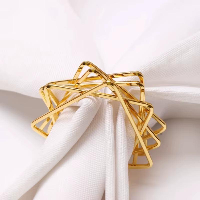 Metal Star Napkin Ring Christmas Polygonal Napkin Holder for Wedding Dinner Party Decor Thanksgiving Holiday Table Decorations