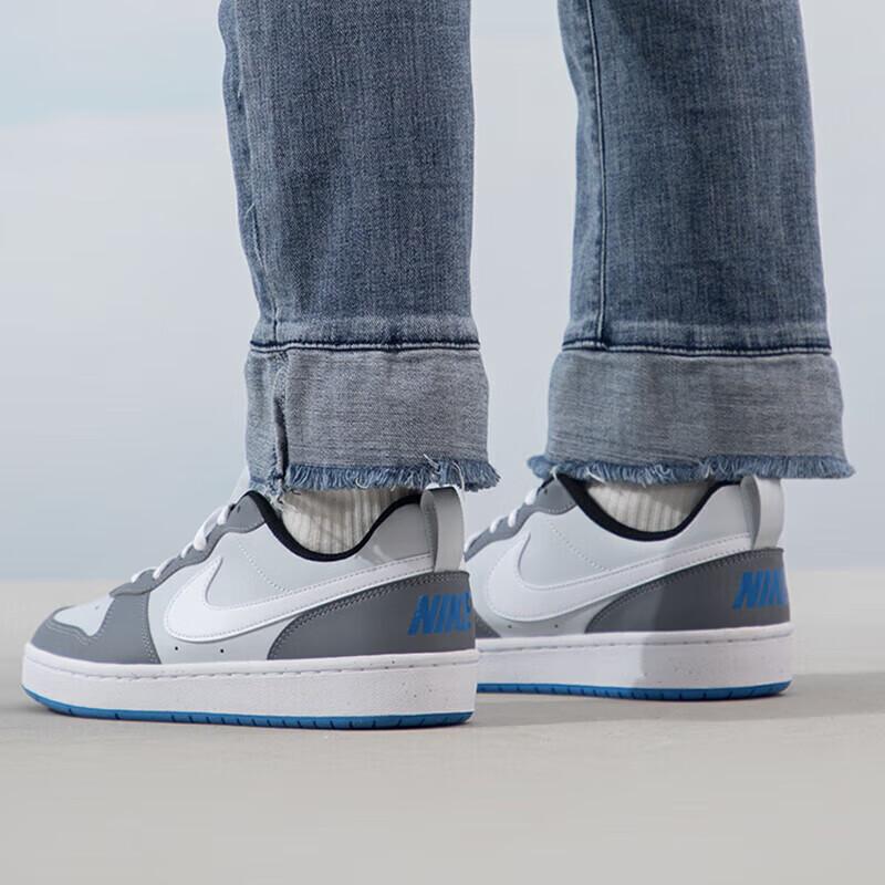 New Nike Court Borough Low Recraft 'Platinum Cool Grey Photo Blue' GS DV5456-019