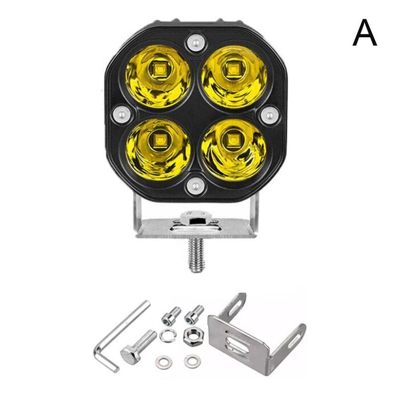 New Motorcycle Led Spotlights Yellow Car Off-road Vehicle Modified Roof Working Light 3 Inches 40W Small Square Light