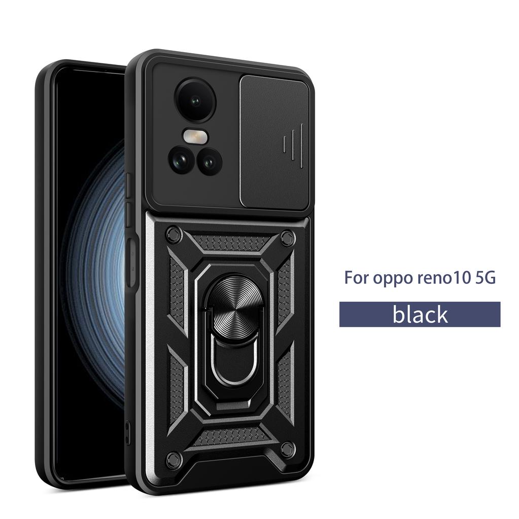 Per Custodia OPPO Reno10 5G Cover Oppo Reno10 Pro 5G Reno 10 Supporto ad Anello Magnetico Custodia Corazzata per Telefono Copertura Posteriore con Protezione Scorrevole per Fotocamera