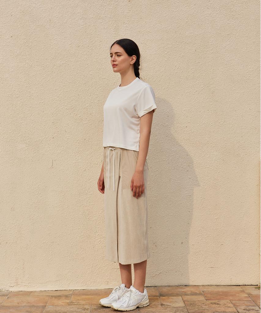 Wave Seoul Terry Long Skirt Beige