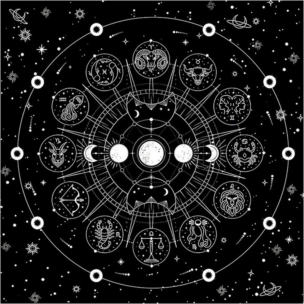 Square Flannelette Tarot Altar Cloth Board Game Pad Astrological Oracles Pad Table Cover Card Mat Divinations Tablecloth