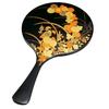 Nakatani Brothers Trading Co., Ltd. Yamanaka Lacquerware Round Hand Mirror, Black, Floral Design, 38-0704, Width 26 X Depth 13 X Height 0.5 Cm