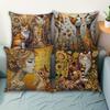 1/4pcs Artistic Cat-Printed Pillowcases Sofa cushion cover home bedroom room decoration