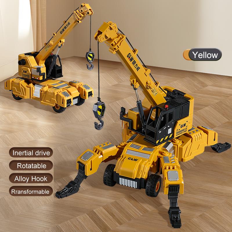 Ingenieurwesen Trägheitsfahrzeug Verwandlungsfähiger Kran Bagger Spielzeugfahrzeug Auto Traktor Modell Die-Cast Legierung+Kunststoff für Kinder Geschenk