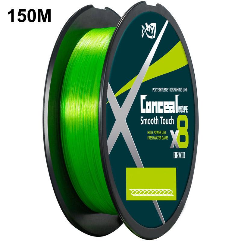 150m Length 8 Strands Braided Fishing Line Green Super Strong PE Smooth Touch Fishing Line A