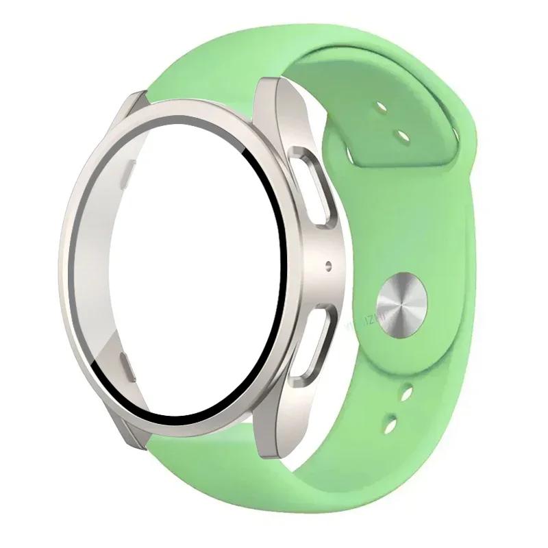 Case+Strap for Samsung Galaxy Watch 7 5 6 40mm 44mm Silicone Band 20mm Bracelet Tempered Glass Screen Film Case Protector Cover