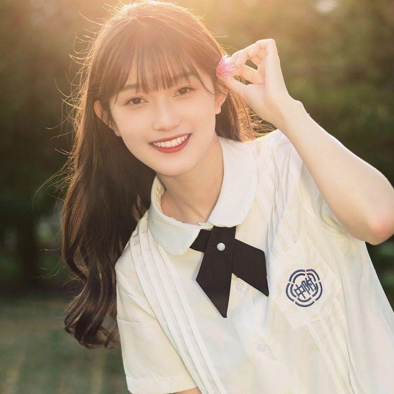 

Japanese-Style JK Uniform: Short Sleeve Preppy High School Uniform Shirt Set S