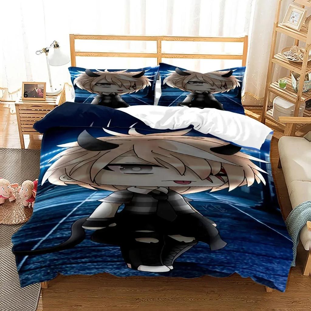 3D Gedrucktes Neues Gacha Life Bettwäscheset Bettbezug Bettlaken Bedrucktes Bettset Kissenbezug Bett Voll Queen King Size Bettdecke Schlafzimmer