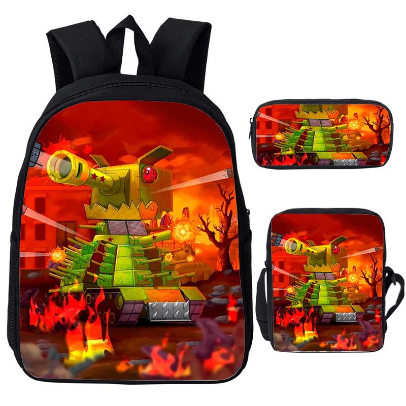 3 stuks Set Spel Anime War Thunder Schooltassen Vecht Tanka Print Rugzakken voor School Tiener Meisjes Jongens World of Tanks Rugzak