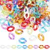 Transparent Acrylic Linking Rings Quick Link Connectors Imitation Leopard Skins for Curb Chains Making Twist Mixed Color 23x17x4.5mm
