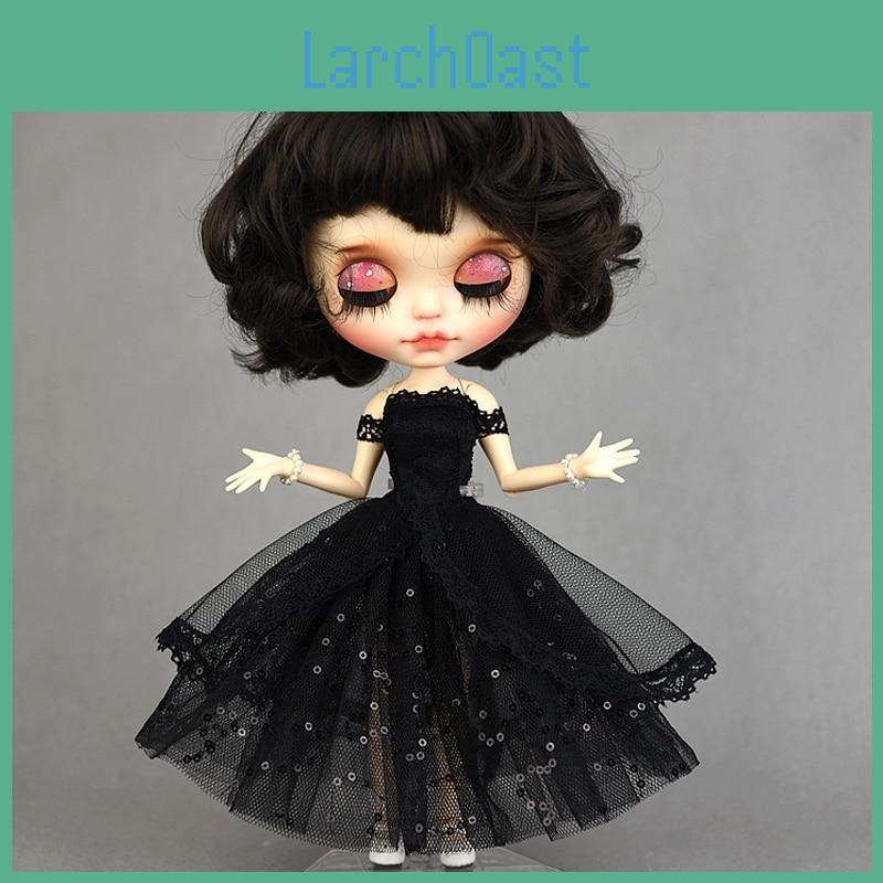 Black Dress For Princess Blythe Dolls New Year Evening Party Dress For Bjd Blythe Dolls Off Shoulder Outfits Clothes Accessories