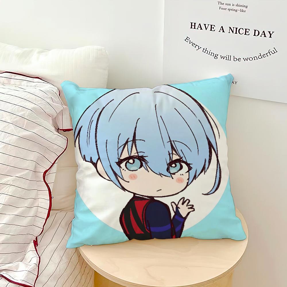 Cushion Art Anime Cover BLUE Comfortable Soft Pillow Case for Sofa l-LOCK Living Room Cool Home Office Decor Protective Covers