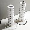 1Pcs New One-handed Tear Roll Paper Towel Holder Vertical Free Standing Napkins Rack Black/Silver Tissue Stand