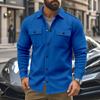 Mens Casual Slim Fit Vintage Solid Color Turn Down Collar Spring Autumn Jacket