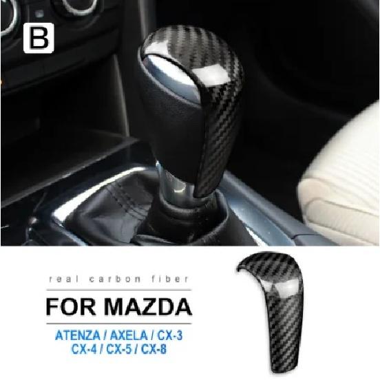 Real Carbon Fiber Sticker Gear Shift Knob Cover for Mazda CX3 CX4 CX5 CX8 ATENZA AXELA 2014 2015 2016 2017 Accessories
