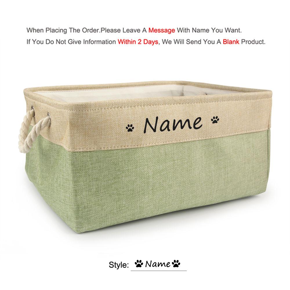 

Free Custom Basket Cat Dog Toy Print Name Pet Storage Box DIY Toys Clothes Accessories Foldable Organize Customized S 31X21X12cm