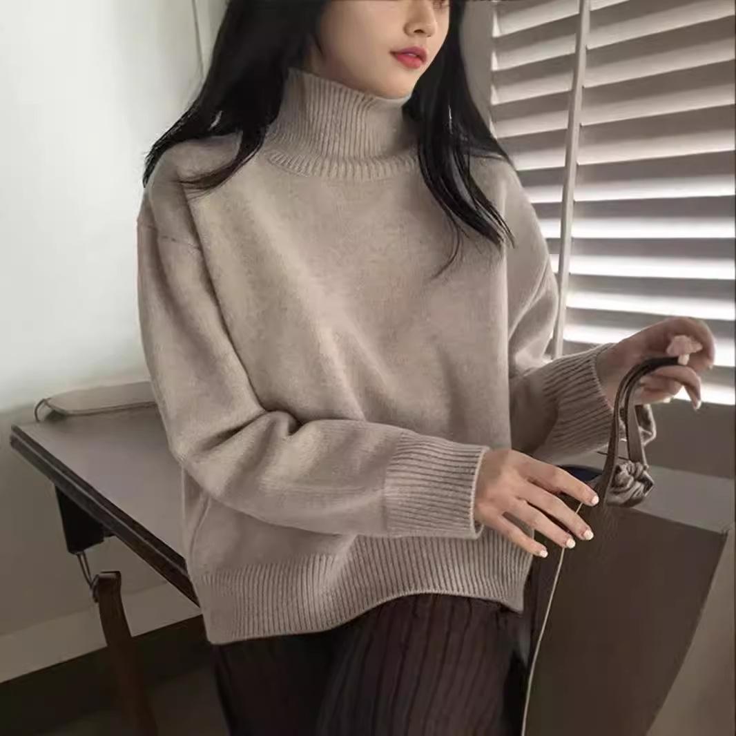 

Women s Cozy Hong Kong Style Thickened Knitted Sweater L серый