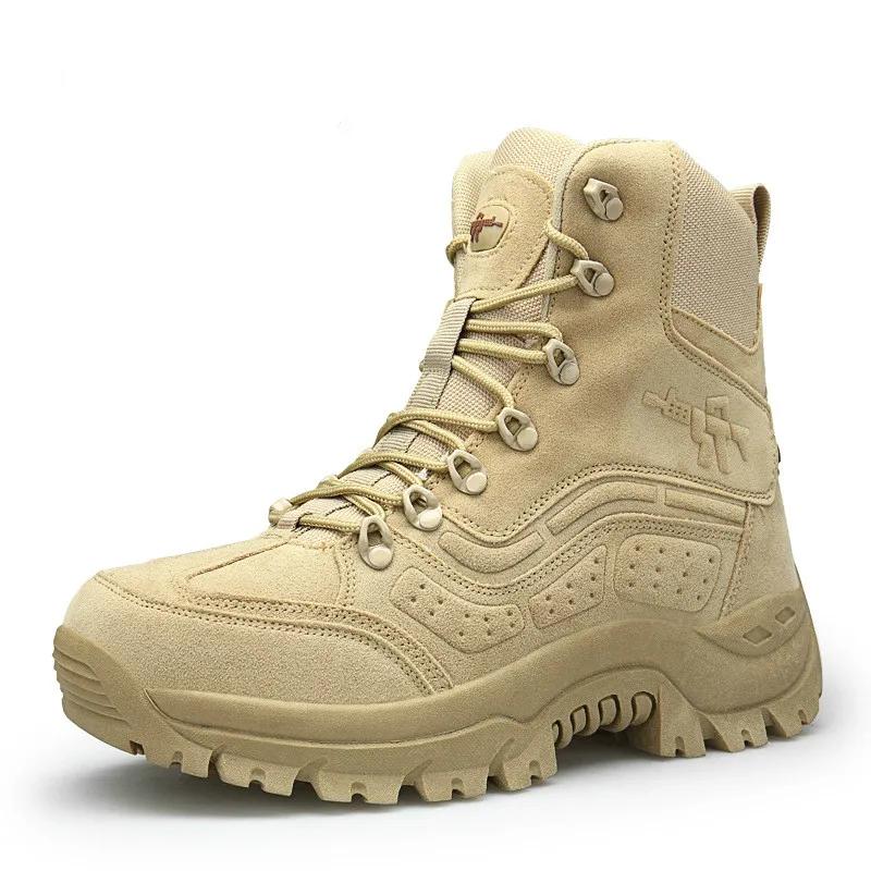 Outdoor Warm Men Hiking Boots Tactical Hunting Climbing Camping Fishing Boots Breathable Waterproof Warm Wear-Resistant Shoes