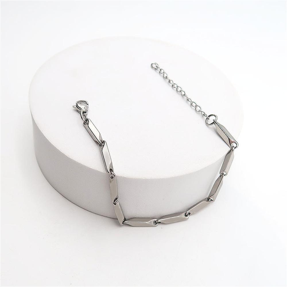 3mm Simple Stainless Steel Melon Seed Chain Bracelet  Titanium Steel Men Bracelet  Women Trend Jewelry Accessories