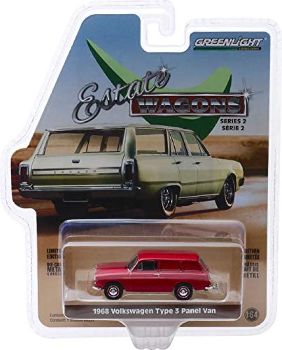 Greenlight Estate Wagons Series 2 1968 Volkswagen Type Velour Scale 29930-D 3-Panel Van, Red, 164