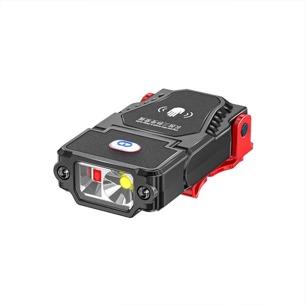 

Мини светодиодный налобный фонарь с клипсой, сенсорный, USB-перезаряжаемый, водонепроницаемый, регулируемый на 90°, для кемпинга, рыбалки, охоты, бега 3H