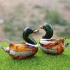 Art Glass Duck Miniature Animals Collection Glass Duck Figurines Tabletop Ornament for Home Office Decorations Gift