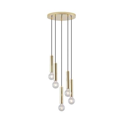Lampa wisząca dekoracyjna 5xE27 23W IP20 – Złoty metal
