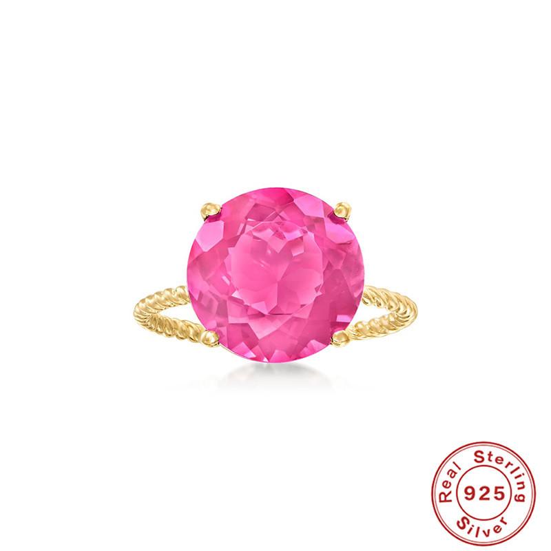 

Модное роскошное кольцо из стерлингового серебра S925 с четырьмя бриллиантами и драгоценными камнями, кольцо для помолвки для женщин No. 6