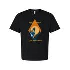 

Unisex Outdoor Adventure T Shirt With Sunset Hiker Graphic And Forest Landscape L