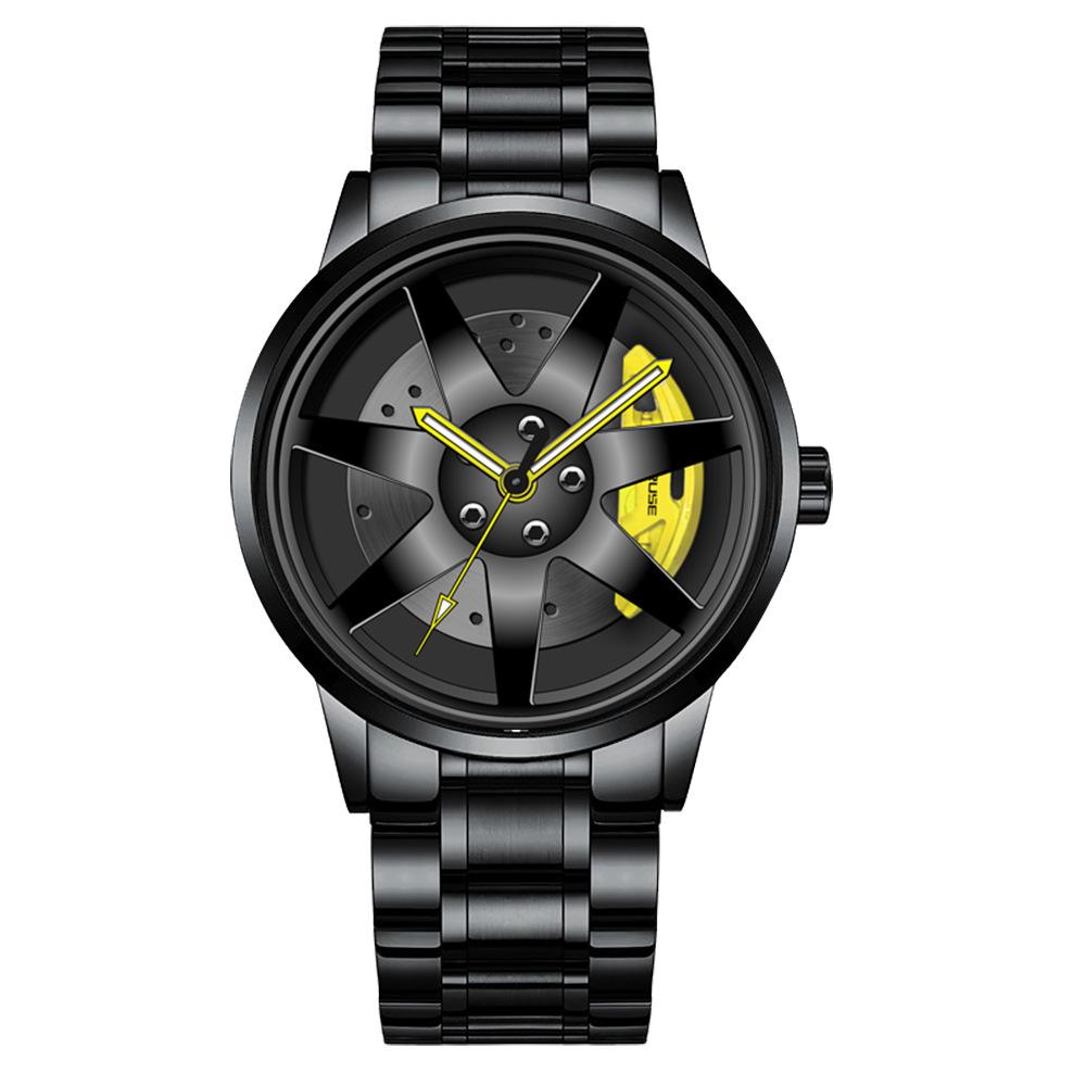 Boruse Wheel Caliper Watch Fashion Men'S Watch Women'S Steel Belt Waterproof Quartz Movement