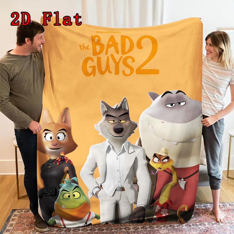 The Bad Guys 2D Flat Pattern Flannel Blanket High quality All Seasons Warmth and Comfort Perfect for Christmas Gifts.PMT0914359