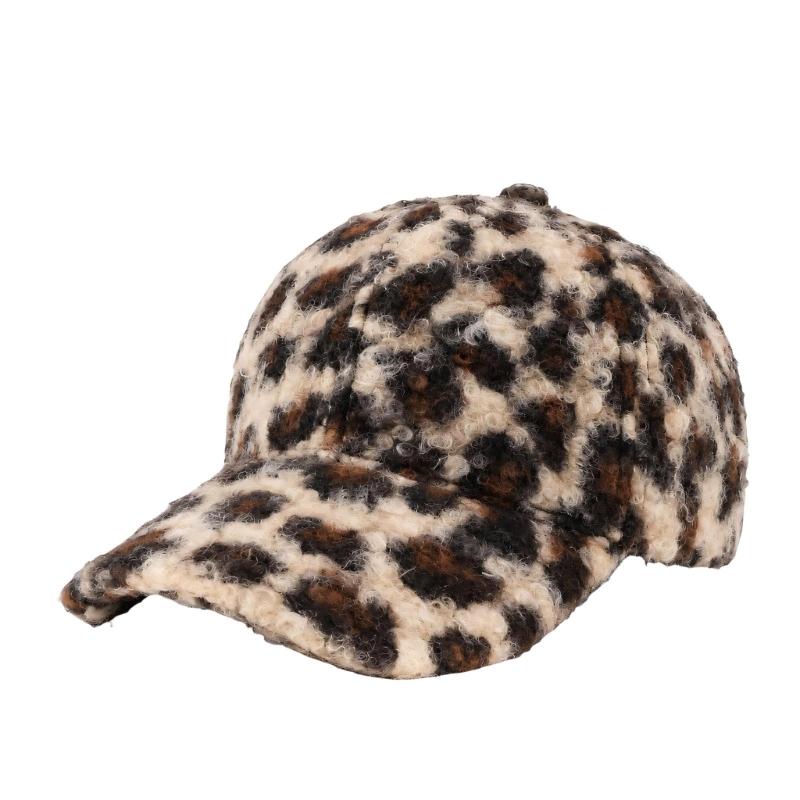 Polyester Animal Print Baseball Cap with Thick Soft Lining, Firm Bill and Rear Adjustment for Adult Unisex Cold Weather Wear