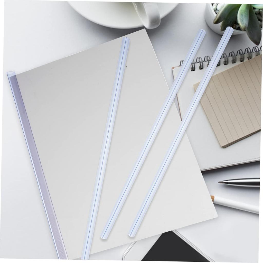 NUOBESTY 10pcs A4 Slide Binder Binding Bars for Report Covers Plastic Binding Bars Clear Binder Clear Slides Folders Plastic Paper Binder Plastic