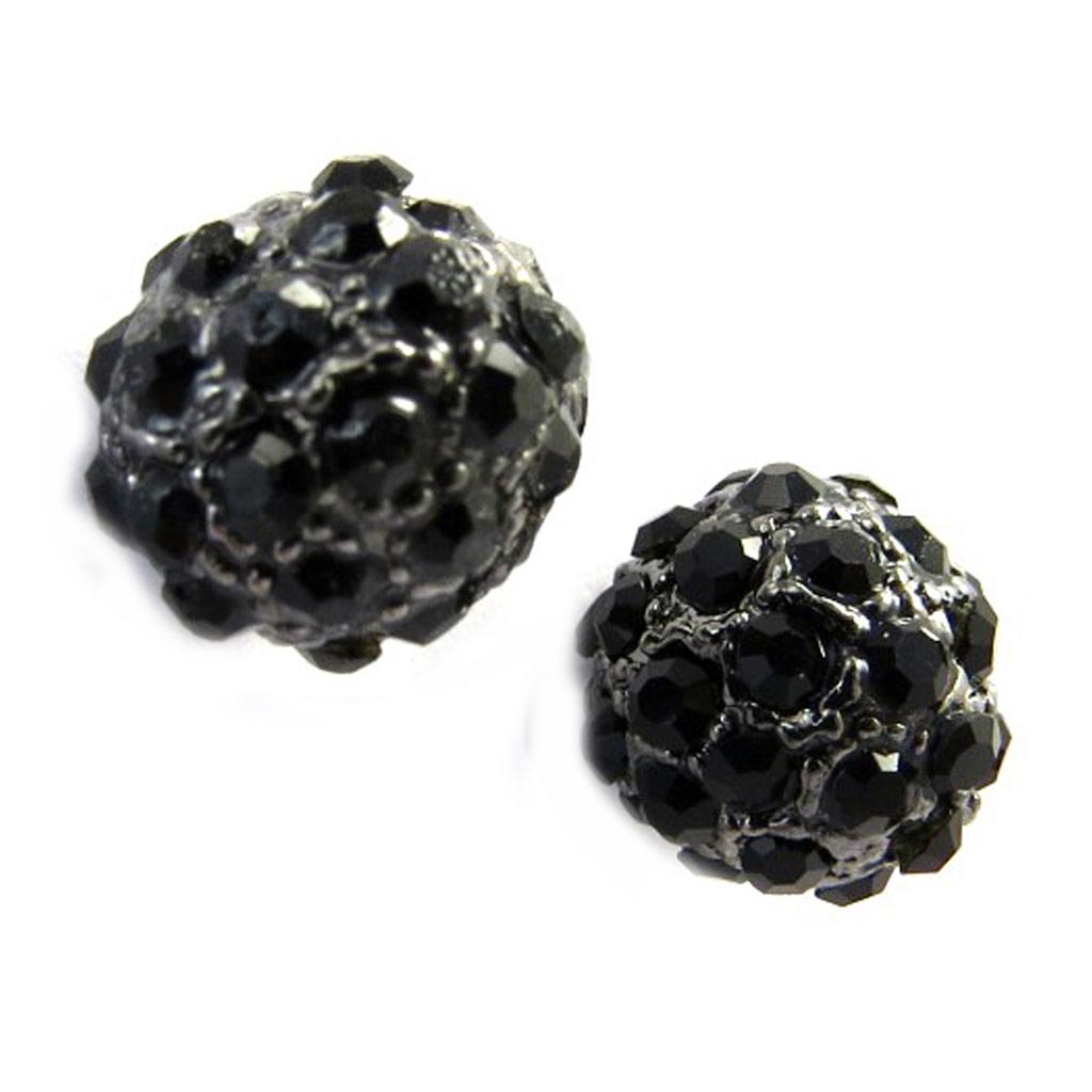 Les Trésors De Lily [M0732] - Black 'Sissi' Designer Earrings (13 Mm)