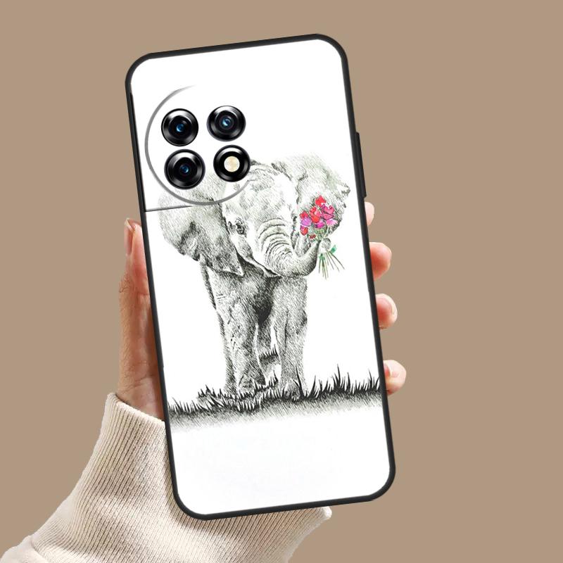 Cute Elephant Case For OnePlus Nord CE 3 Lite CE4 2 2T N10 N20 N30 OnePlus 12 11 9 10 Pro 8T 10T 12R Cover