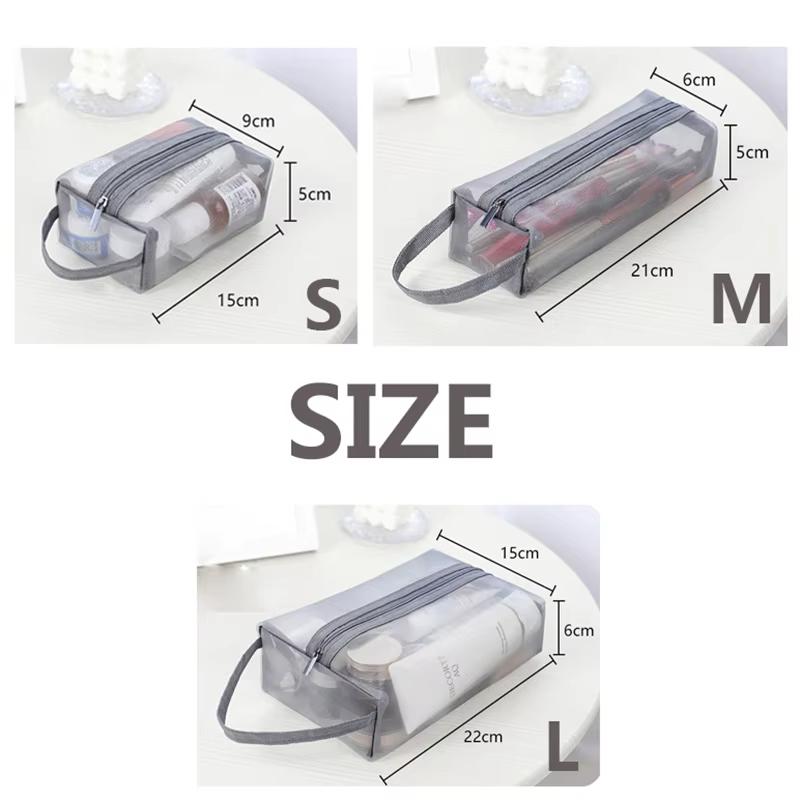 3PCS Mesh storage bags Portable travel makeup bag Toiletries organizer Lotion storage bag Small zipper bag for portable use