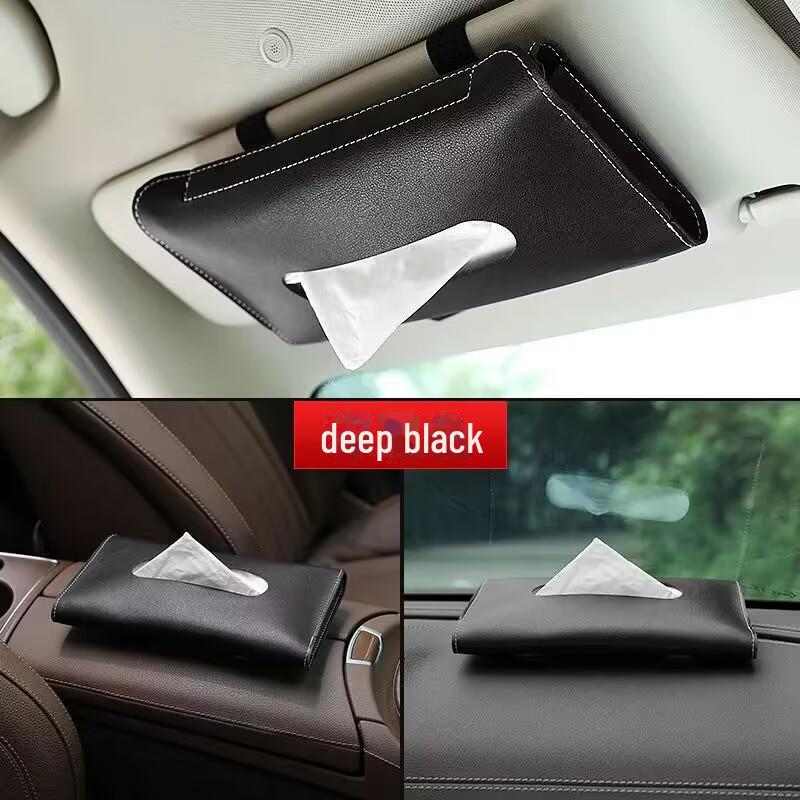 Leather Car Tissue Box for Seat Back & Sun Visor