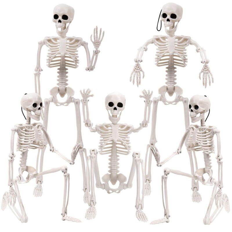 M-Moderní-1 kus Halloweenové kostry Dekorace Kostra celého těla s pohyblivými klouby Bílá