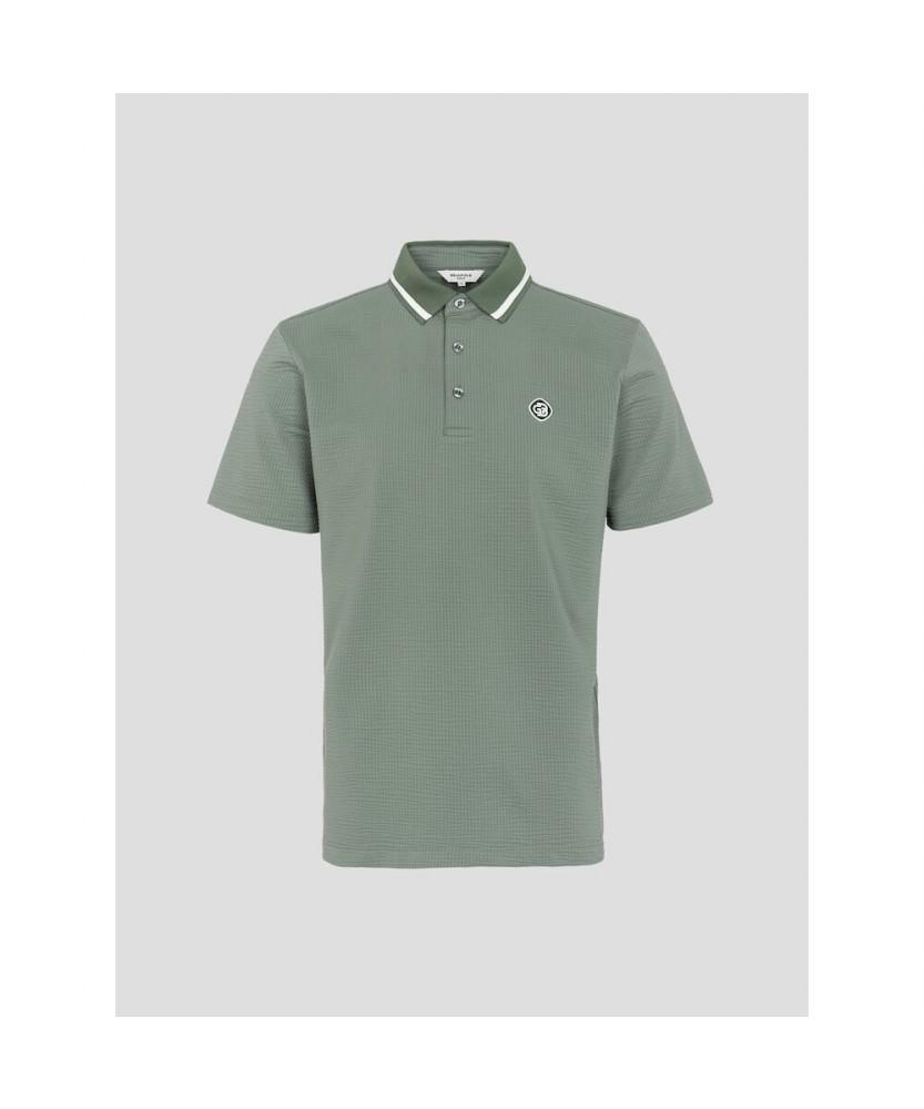 BEANPOLE GOLF [Heritage] Men'S Seersucker Short Sleeve T-Shirt - Olive