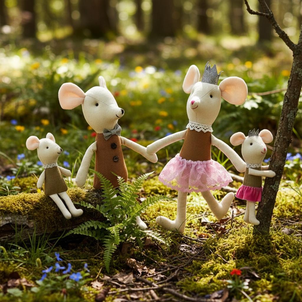 The Mouse Family kawaii plush Little Mouse Plush dolls Stuffed Animal Cartoon Kids Toys for Girls Baby Christmas Gift