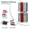 2Pcs 12V Rear 15LED Submersible Trailer Tail Lights Kit Boat Marker Truck Waterproof Turn Signal License Plate Light Rear Refl