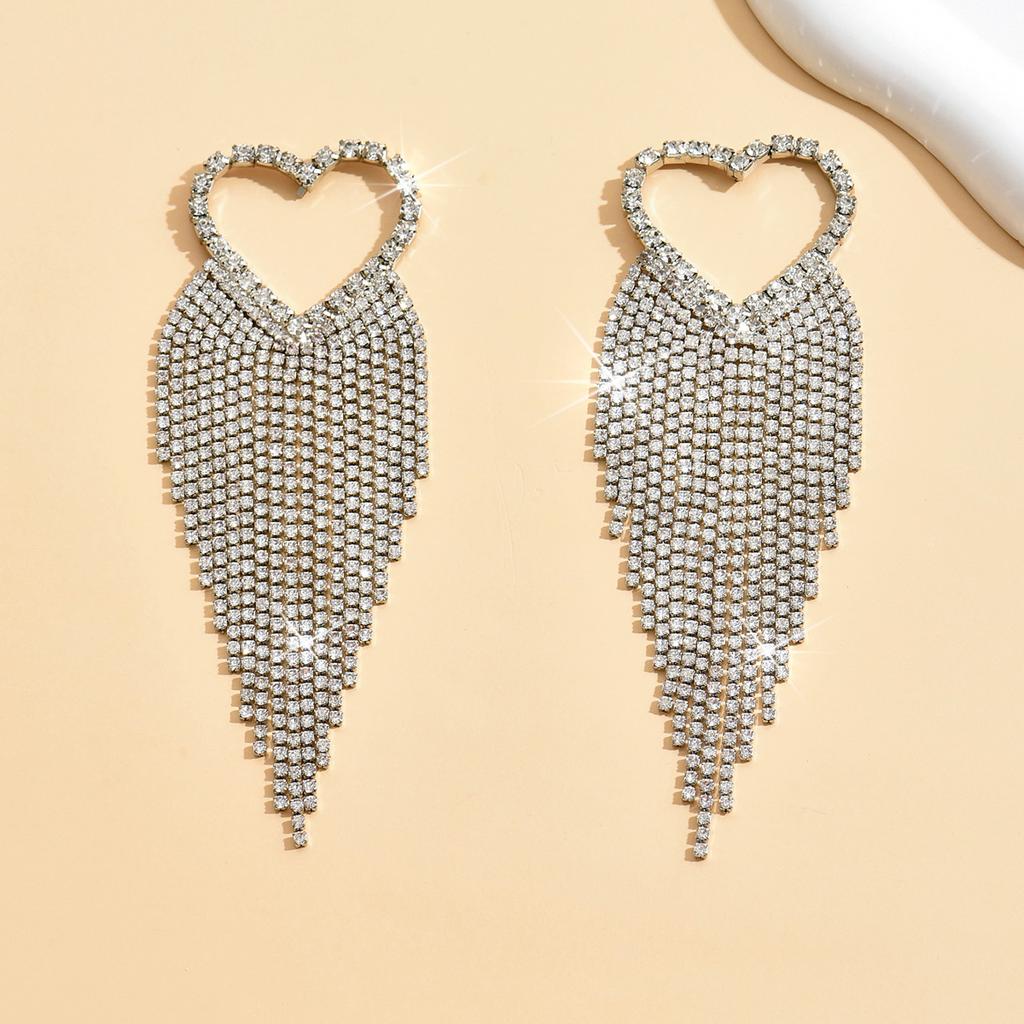 2 Stück Damenmode Liebe Quasten Ohrringe Zirkon Accessoires Geeignet für Date, Party, Festival Geschenke