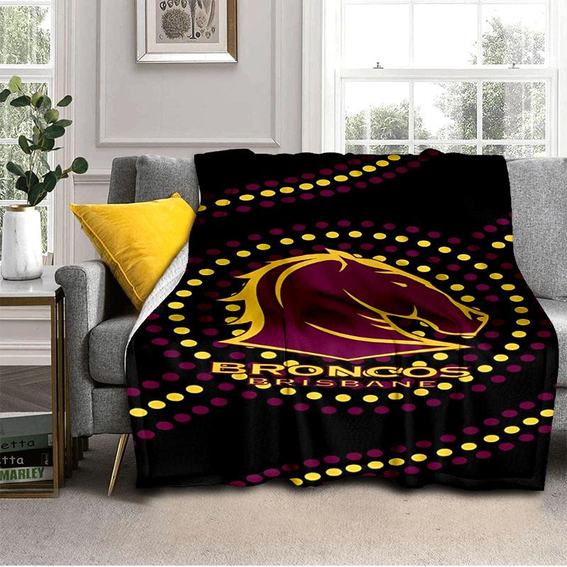 Brisbane Broncos Decke Geeignet für Sofas, Betten, Büros und Camping - Perfektes Geschenk für Halloween Weihnachten