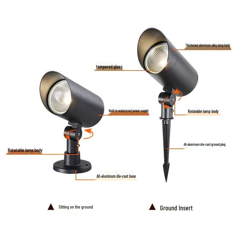 LED Waterproof Outdoor Spotlight: Seven-Color Tree Projection Lawn Light for Villa Landscapes