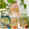 1300 ML Grote Capaciteit Outdoor Sport Waterfles Met Rietje Riem Creatieve Leuke Sticker Draagbare Plastic Kinderen Tuitbeker