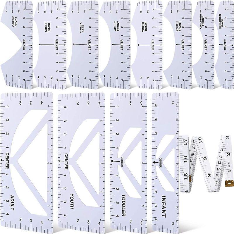 

A60Z26 Pieces T-Shirt Ruler Guide Set,T-Shirt Ruler Tool,DIY Printing Rulers For Heat Press T-Shirt Center Designmay білий