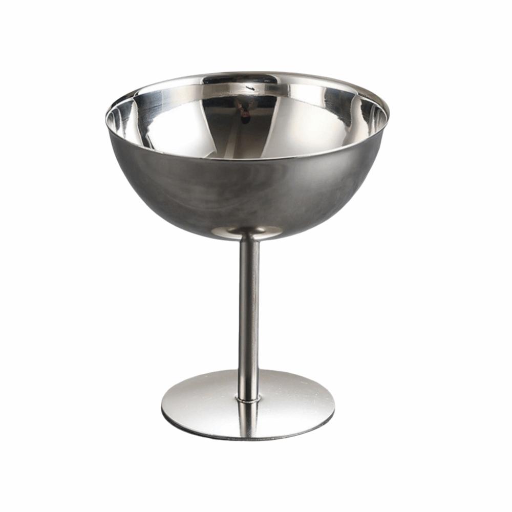 Food Grade Ice Cream Cup Stainless Steel Pudding Dessert Bowl Stemmed Fruit Plate Bar Tableware